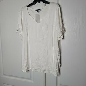 Karen Scott Cotton V-Neck Top Pullover 3X